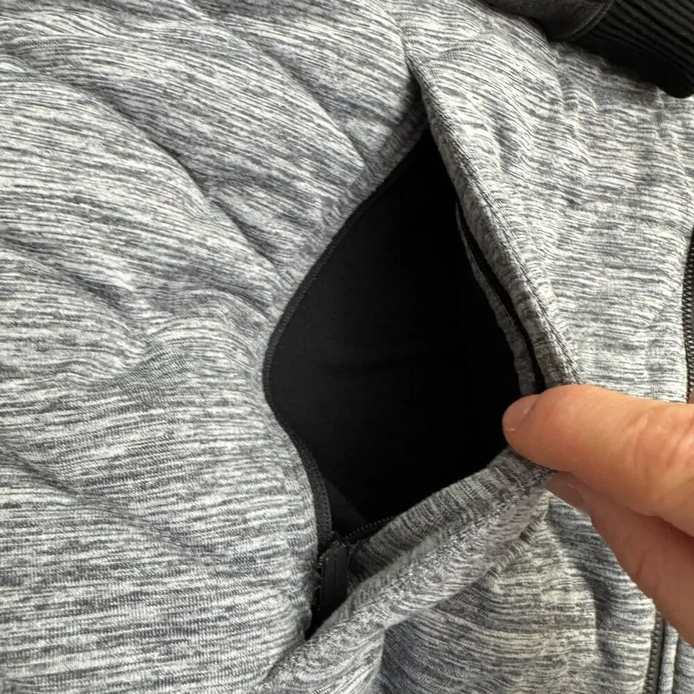 The North Face Quilted Midlayer Bomber Jacket Mens Large Gray Black Colorblock